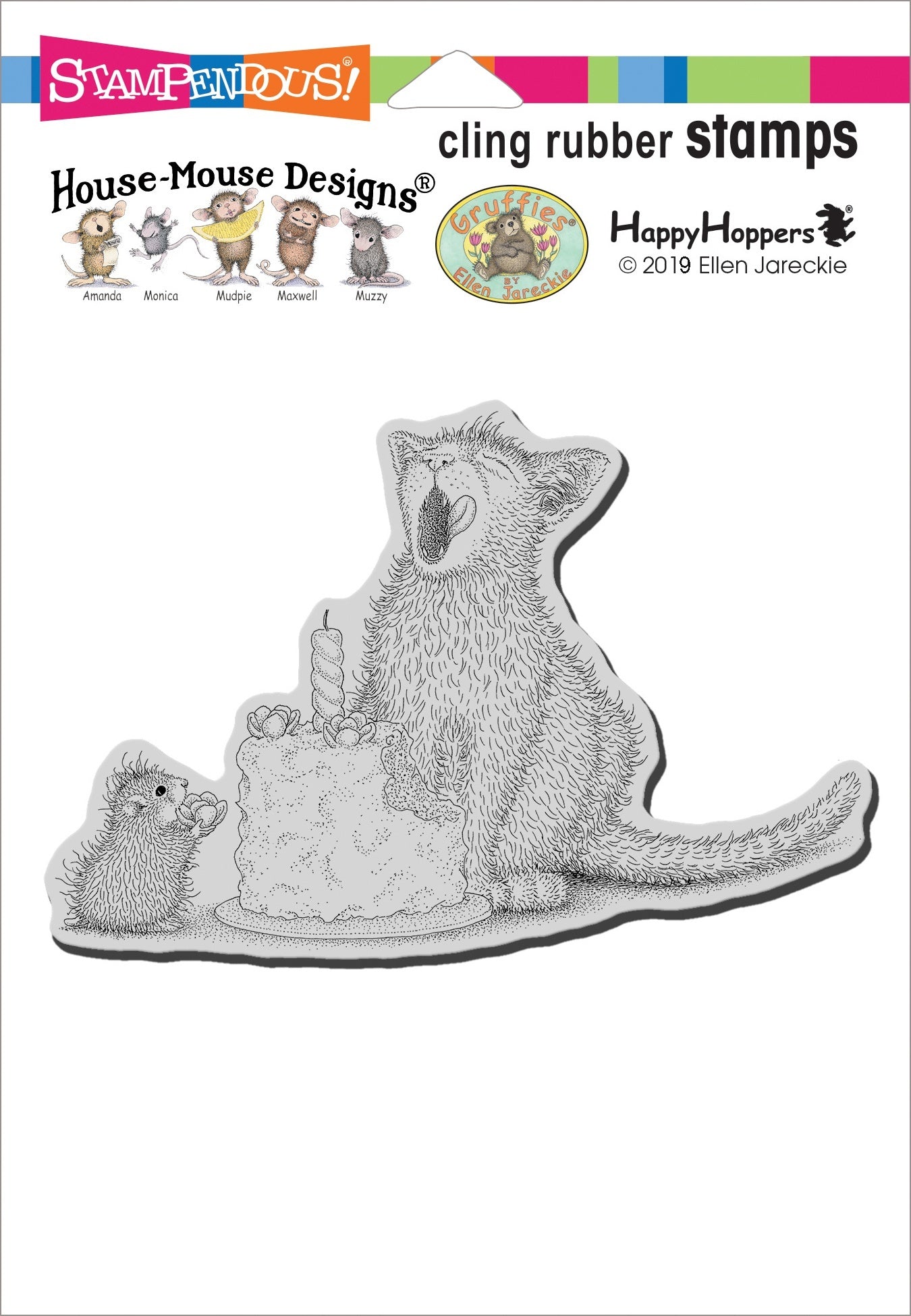 Stampendous House Mouse Cling Stamp - Birthday Kitty