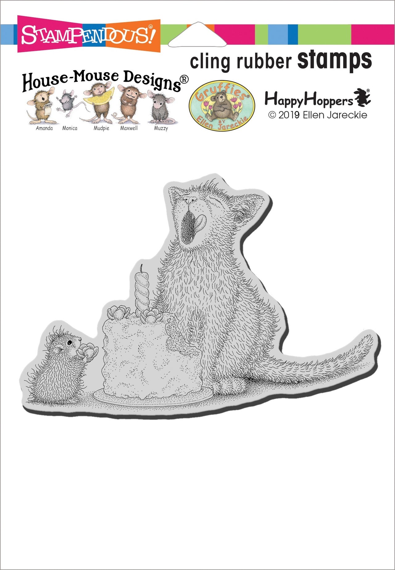 Stampendous House Mouse Cling Stamp - Birthday Kitty