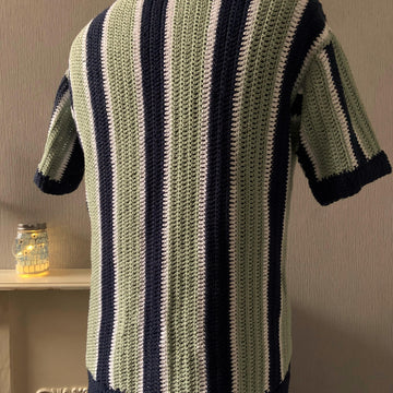 Vertical Stripe V Neck Shirt