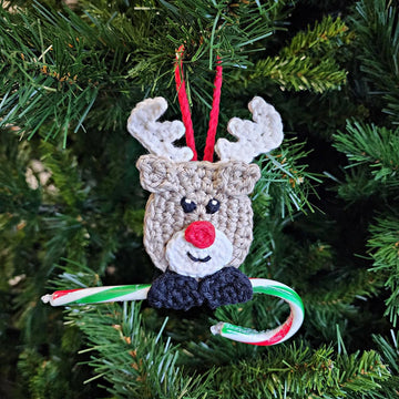 Reindeer Candy Cane Holder Ornament