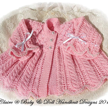 ‘Pearly Princess’ knitting pattern for 16-22” doll/newborn/0-3m baby