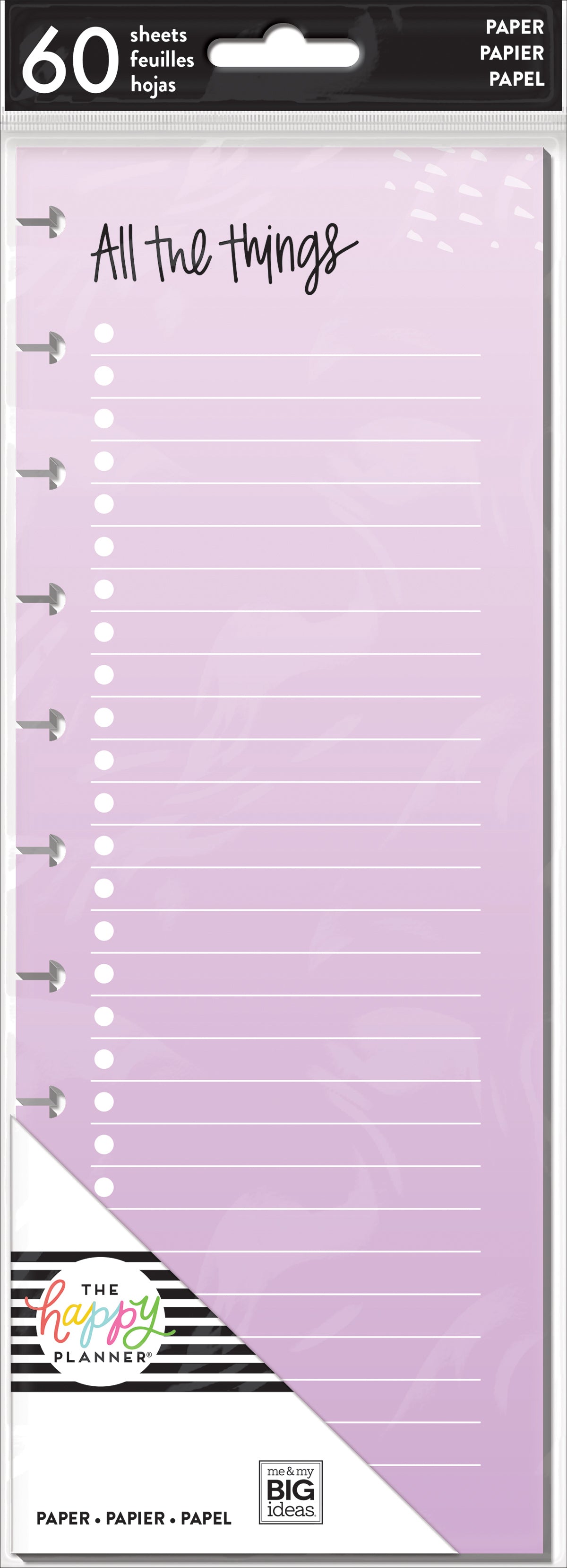 Happy Planner Big Half Sheet Fill Paper 60/Pkg - All The Things