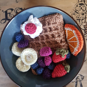 Fruit Waffles with Whipped Cream