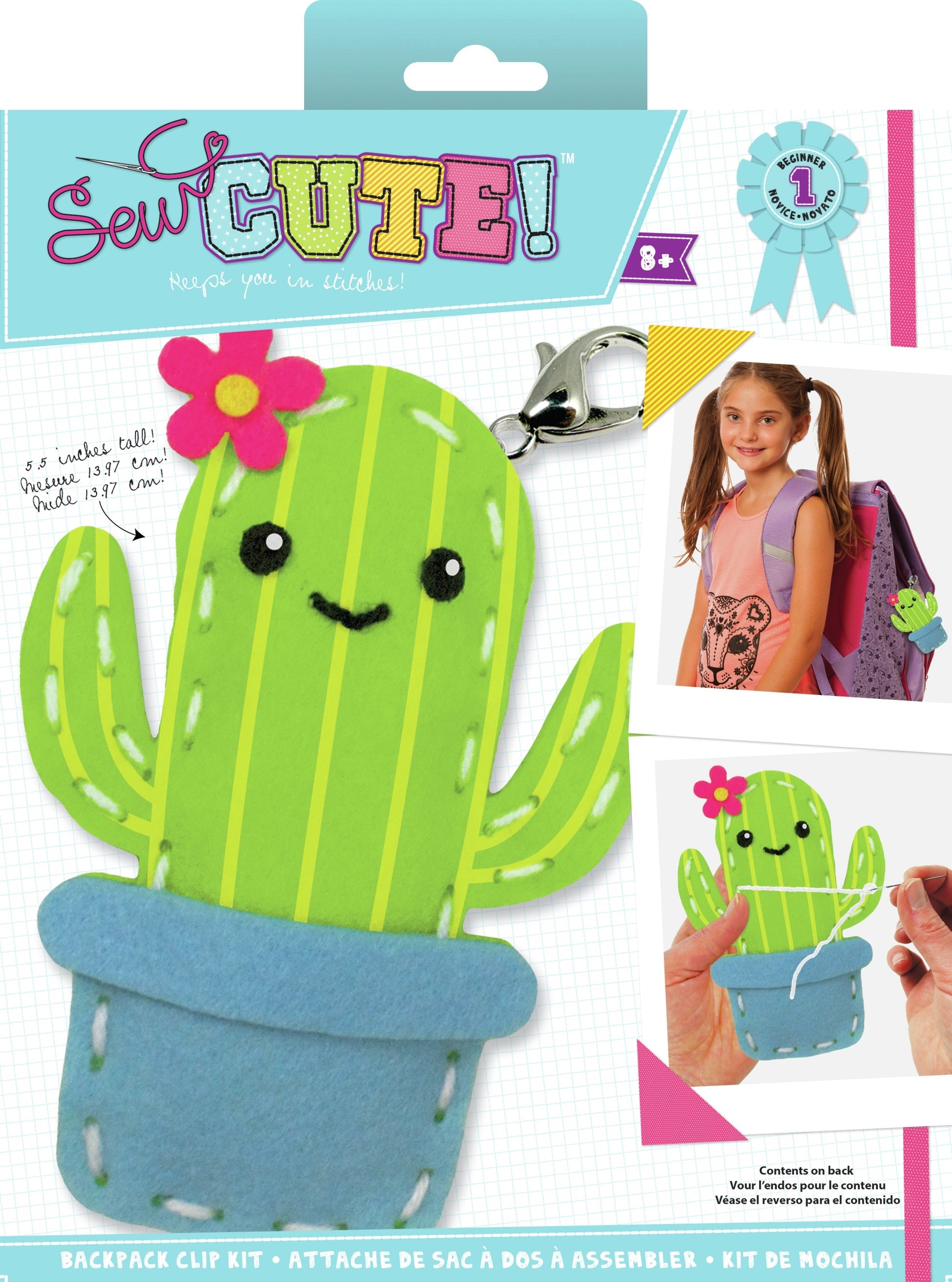 American Crafts Sew Cute! Felt Backpack Clip Kit - Cactus