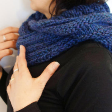 Hooded Ribbed Infinity Scarf