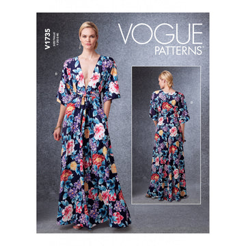 Vogue Misses' Deep-V Dresses with Self-Tie V1735 - Sewing Pattern