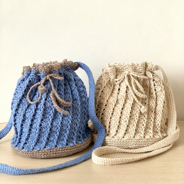 Mori Drawstring Crochet Bag