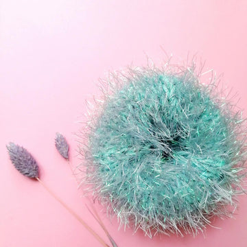 Scrap yarn scrunchie