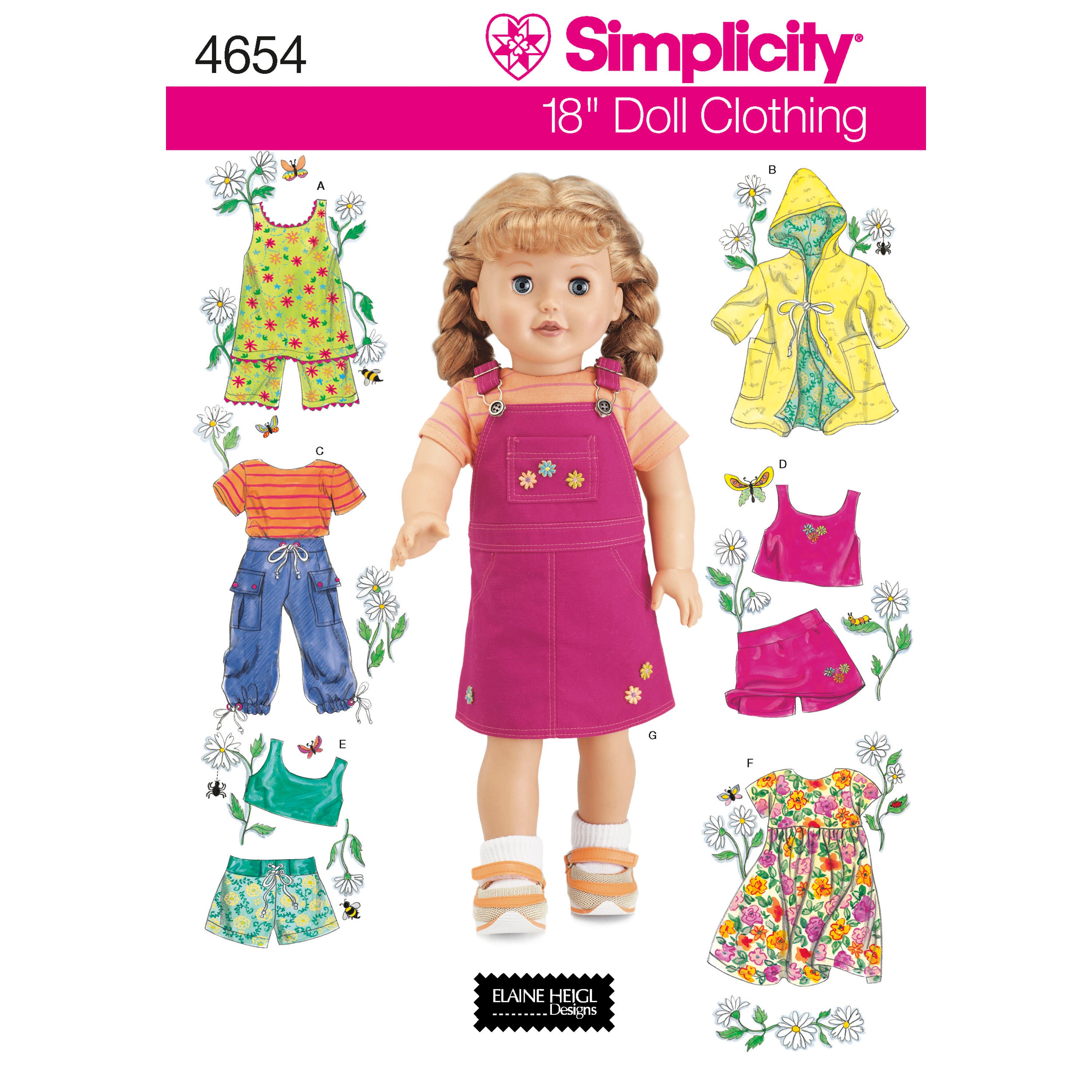 Simplicity Doll Clothes 4654 - Paper Pattern, Size OS (ONE SIZE)