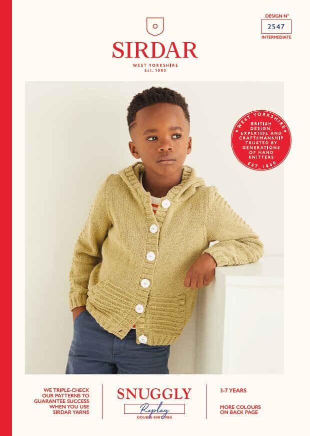 Children's Hooded Jacket in Sirdar Snuggly Replay DK - 2547 - Leaflet