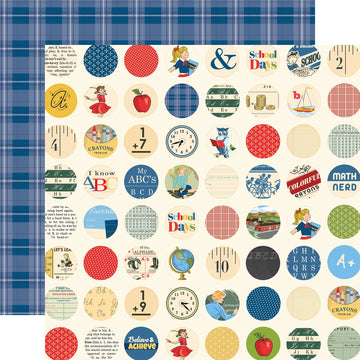 Echo Park Paper School Days Double-Sided Cardstock 12"X12" 25/Pkg - School Circles