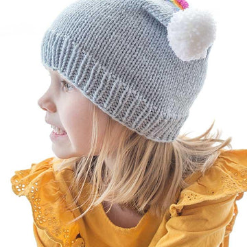 Rainbow Double Pom Pom Hat