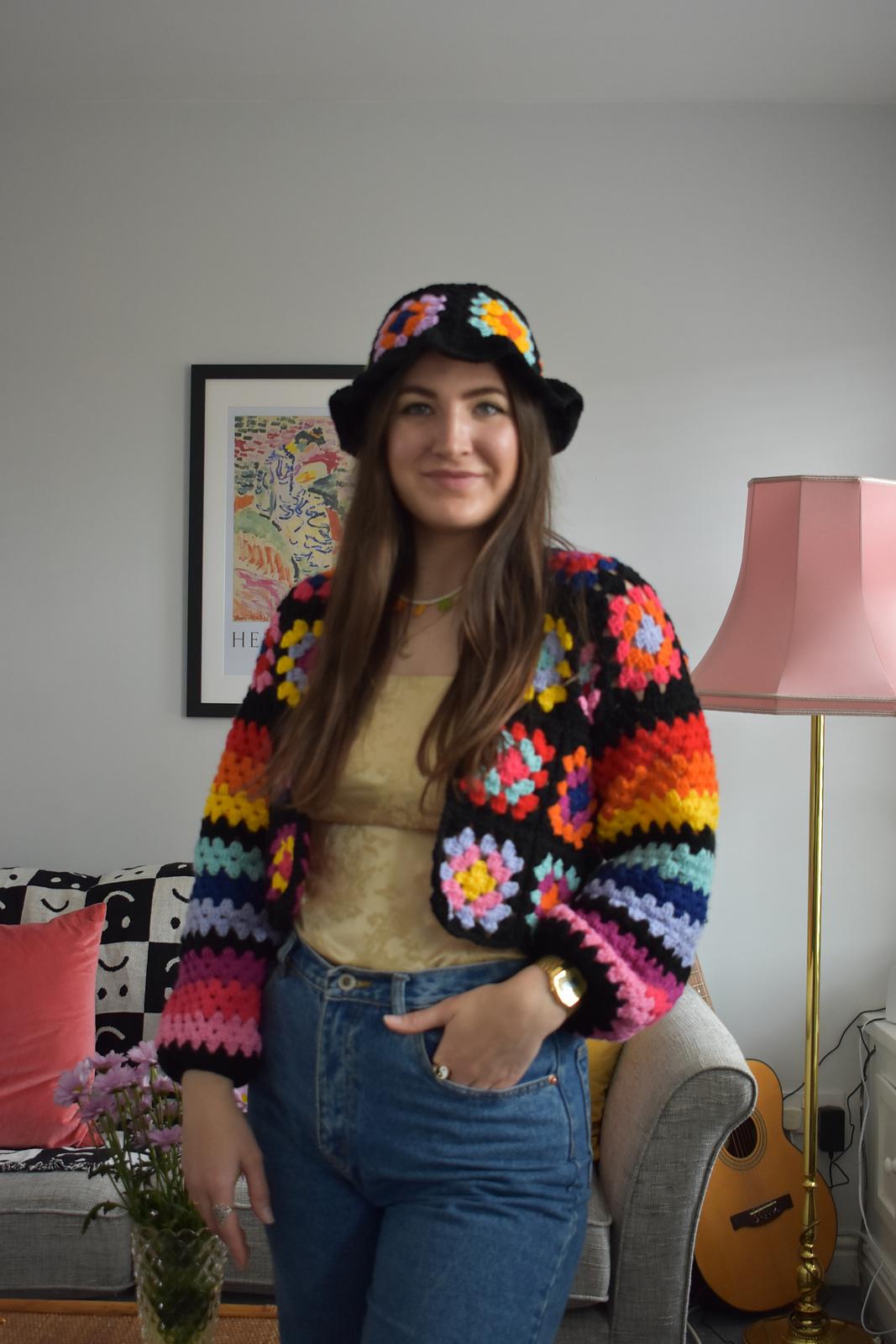 Dk Granny squares and stripes cardigan