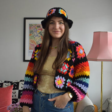 Dk Granny squares and stripes cardigan