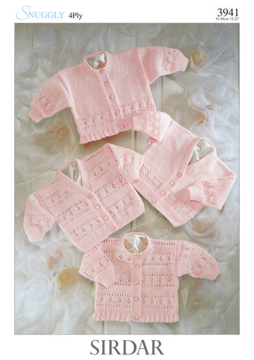 Cardigans in Sirdar Snuggly 4 Ply 50g - 3941 - Downloadable PDF