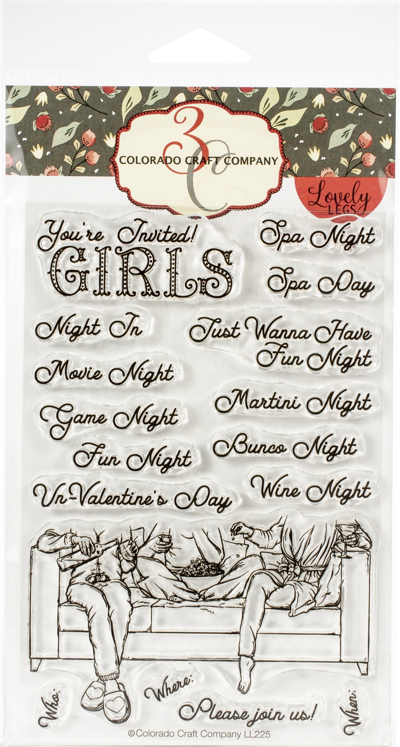 Colorado Craft Company Clear Stamps 4"X6" - Girls Night In-Lovely Legs