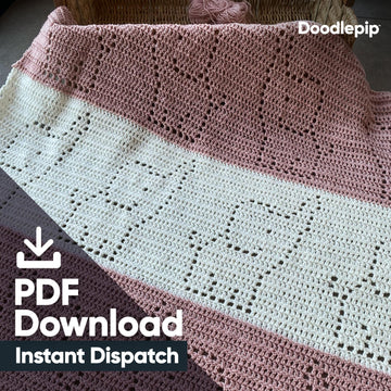 Elephant Filet Crochet Blanket