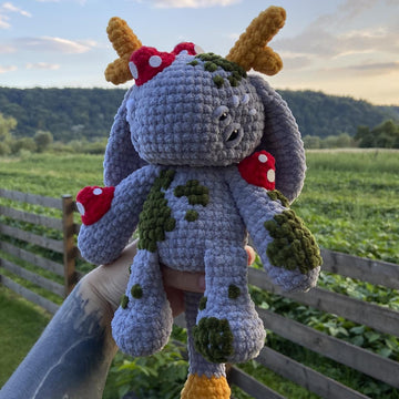 Moss Forest Monster | Crochet Pattern | Fantasy Horned Monster Amigurumi Toy