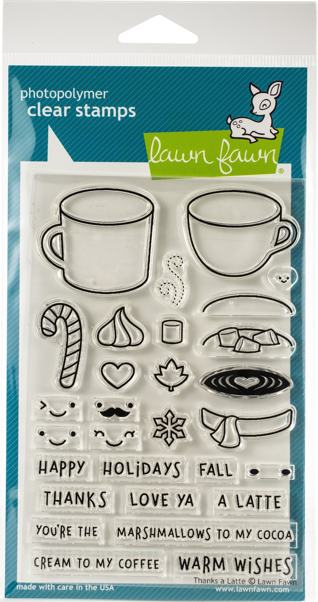 Lawn Fawn Clear Stamps 4"X6" - Thanks A Latte