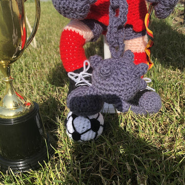 Football mascot amigurumi doll