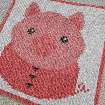 60x60 squares Pink Piggy Blanket Baby Room Decor C2C Crochet Pattern
