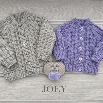 Joey  Baby cardigan knitting pattern 0-9/12mths approx