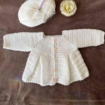 Crochet Pleated Baby Cardigan