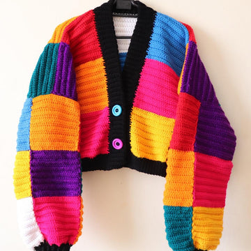 Cheerful crochet Patchwork Cardigan