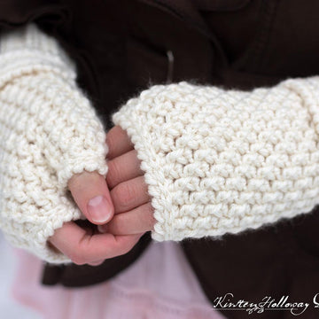 Double Seed Stitch Fingerless Mitts