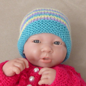 Lucy - prem baby striped hat