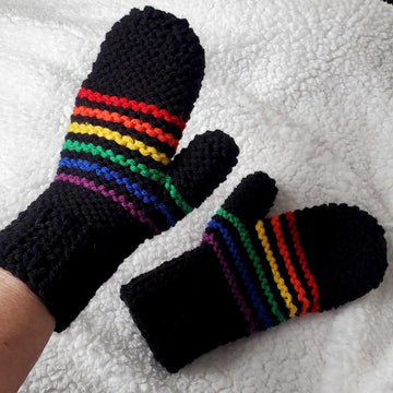 Easy Garter Mittens 2 Needles