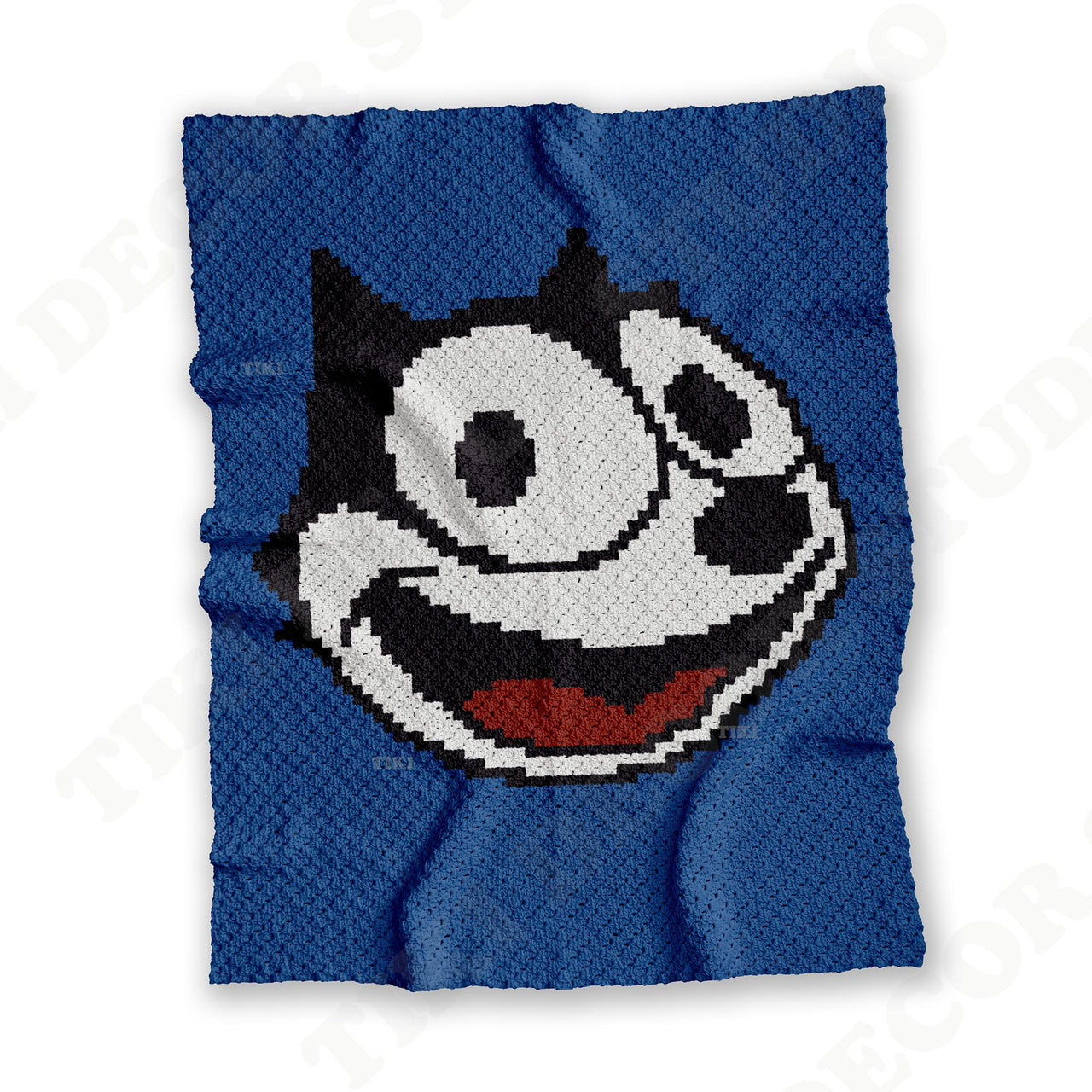 C2C CROCHET PATTERN Felix The Cat Portrait Throw Blanket