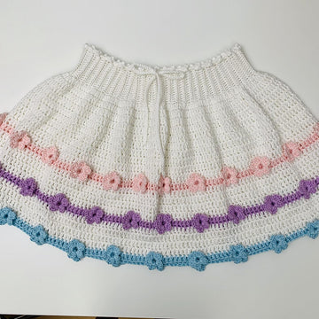 Crochet 3D flower skirt