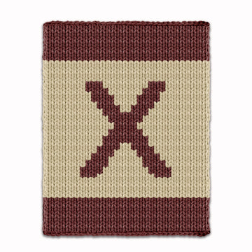 Chunky Knitting Pattern - Big Initial Letter X Knit Blanket