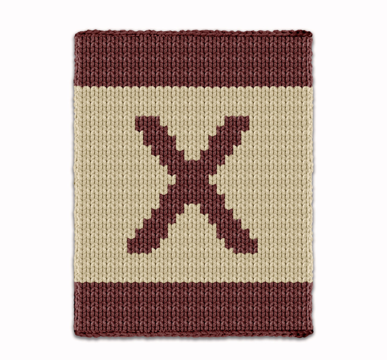 Chunky Knitting Pattern - Big Initial Letter X Knit Blanket