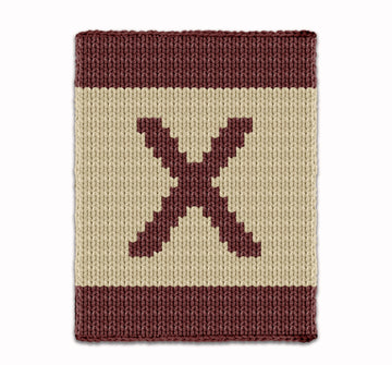 Chunky Knitting Pattern - Big Initial Letter X Knit Blanket