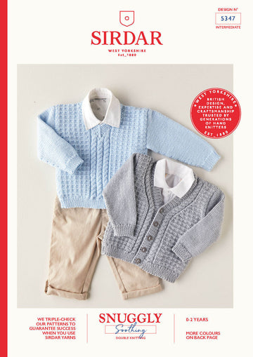 Babies Sweater & Cardigan in Sirdar Snuggly Soothing DK - 5347 - Leaflet