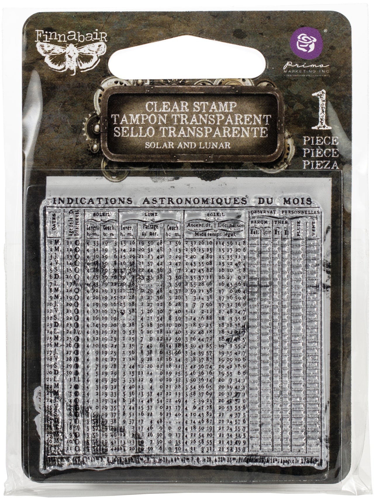Prima Marketing Finnabair Clear Stamp 2.5"X2.5" - Solar & Lunar