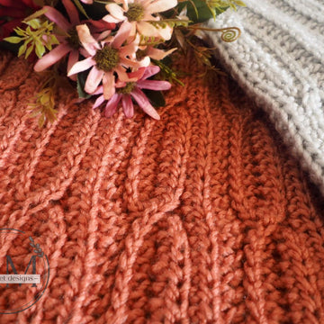 Cables knit-look blanket
