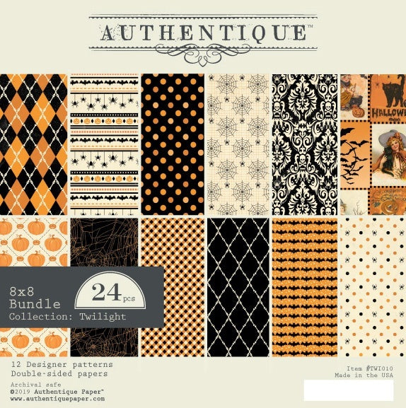 Authentique Paper Authentique Double-Sided Cardstock Pad 8"X8" 24/Pkg - Twilight, 6 Designs/4 Each