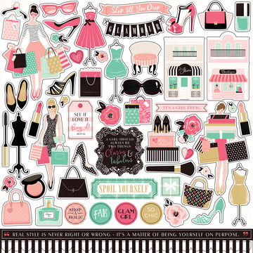Echo Park Paper Fashionista Cardstock Stickers 12"X12" - Elements