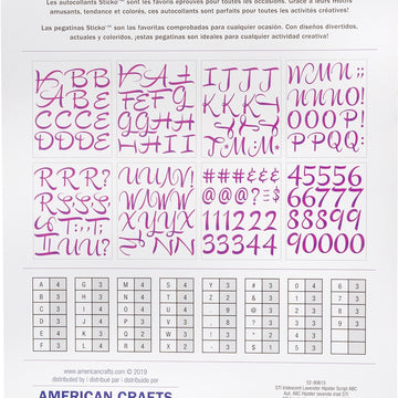 Sticko Iridescent X-Large Alphabet Stickers - Lavender Hipster Script