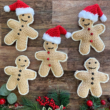 Gingerbread Man Crochet Stuffy Ornament / Garland￼