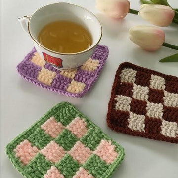 Beginner-Friendly C2C Crochet Coaster Pattern – PDF Download