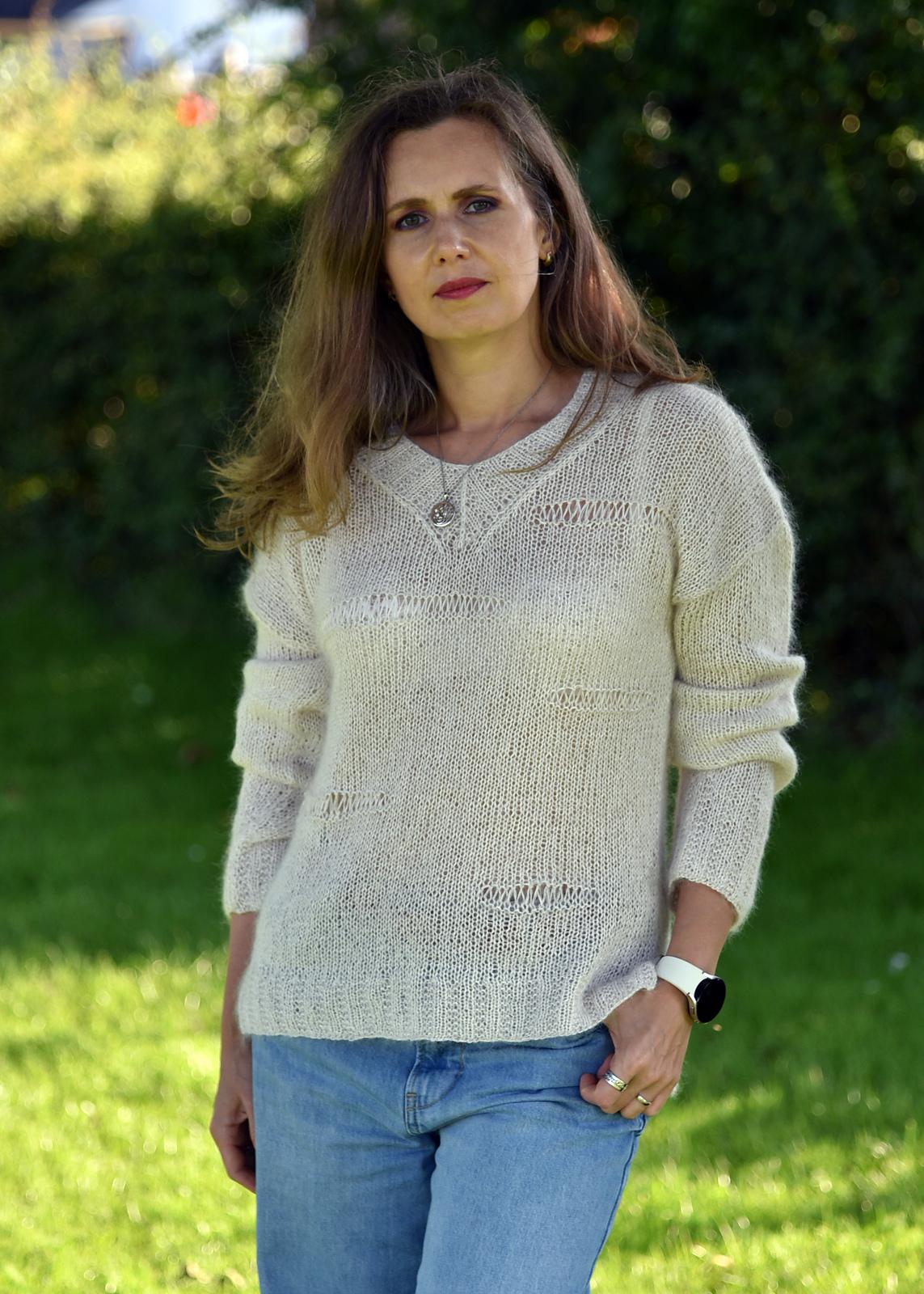 Broken Symmetry V-neck Sweater