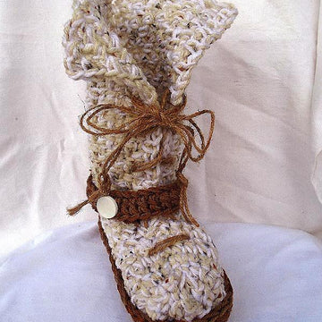 741 CROCHET BOOT SLIPPERS, Adult s, m, l