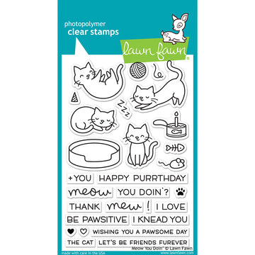 Lawn Fawn Clear Stamps 4"X6" - Meow You Doin'