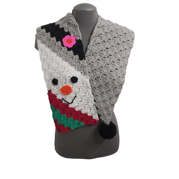 Snowman Face Scarf C2C