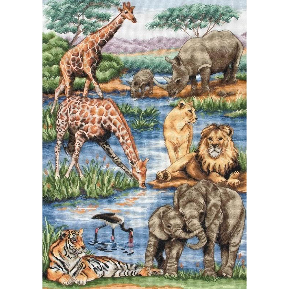Anchor African Wildlife Cross Stitch Kit - 29cm x 42cm