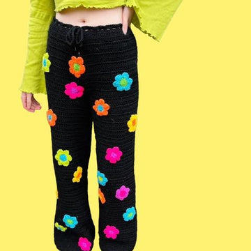 Flared Crochet Trousers